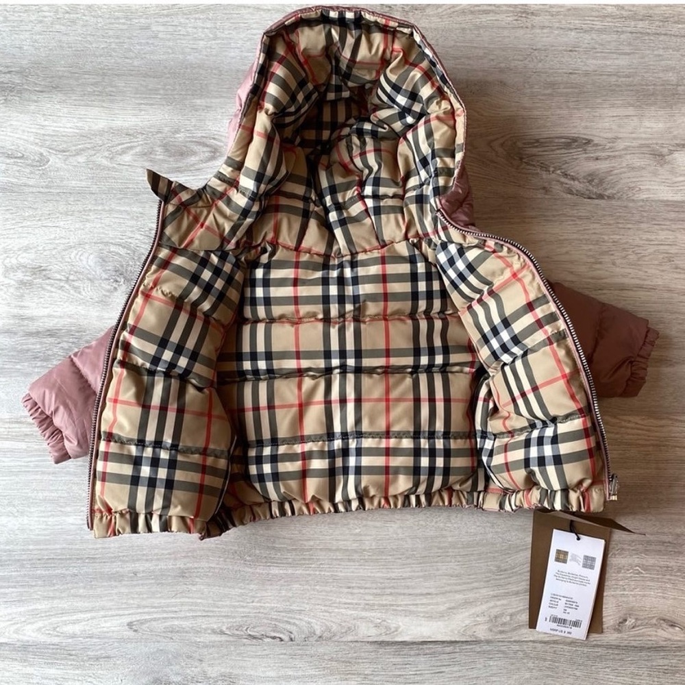 Lavender Pink Burberry London Puffer Coat
